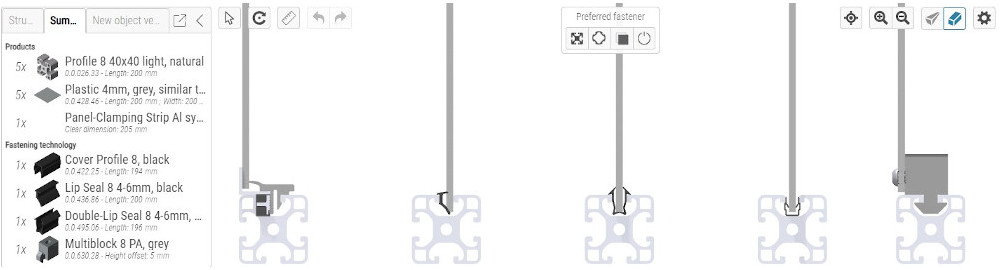 Comparaison des modes de fixation de panneaux item