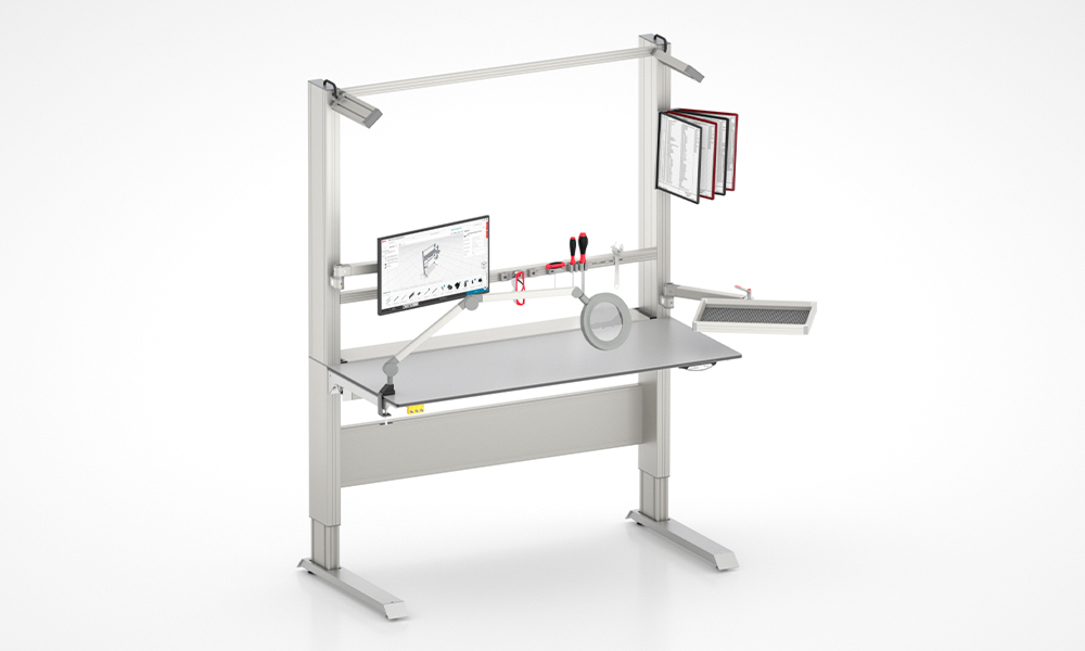 Arbeitstisch: reinraumtauglich, ESD-sicher, ergonomisch  