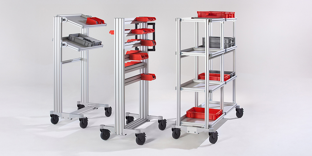 Die item SystemMobile sind komplett individualisierbare Materialwagen