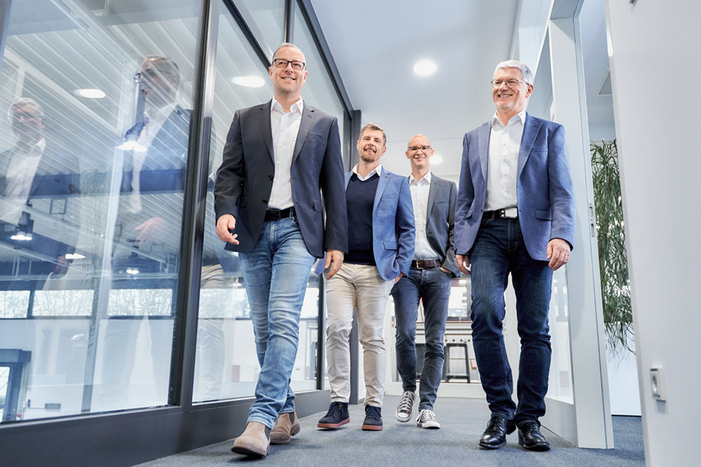 item Geschäftsführer Thomas Neller, Dr. Heiner Giese, Florian Palatini und Stephan Buchmann. 
